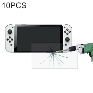10-Pack Tempered Glass Film | For Nintendo Switch OLED | Clear