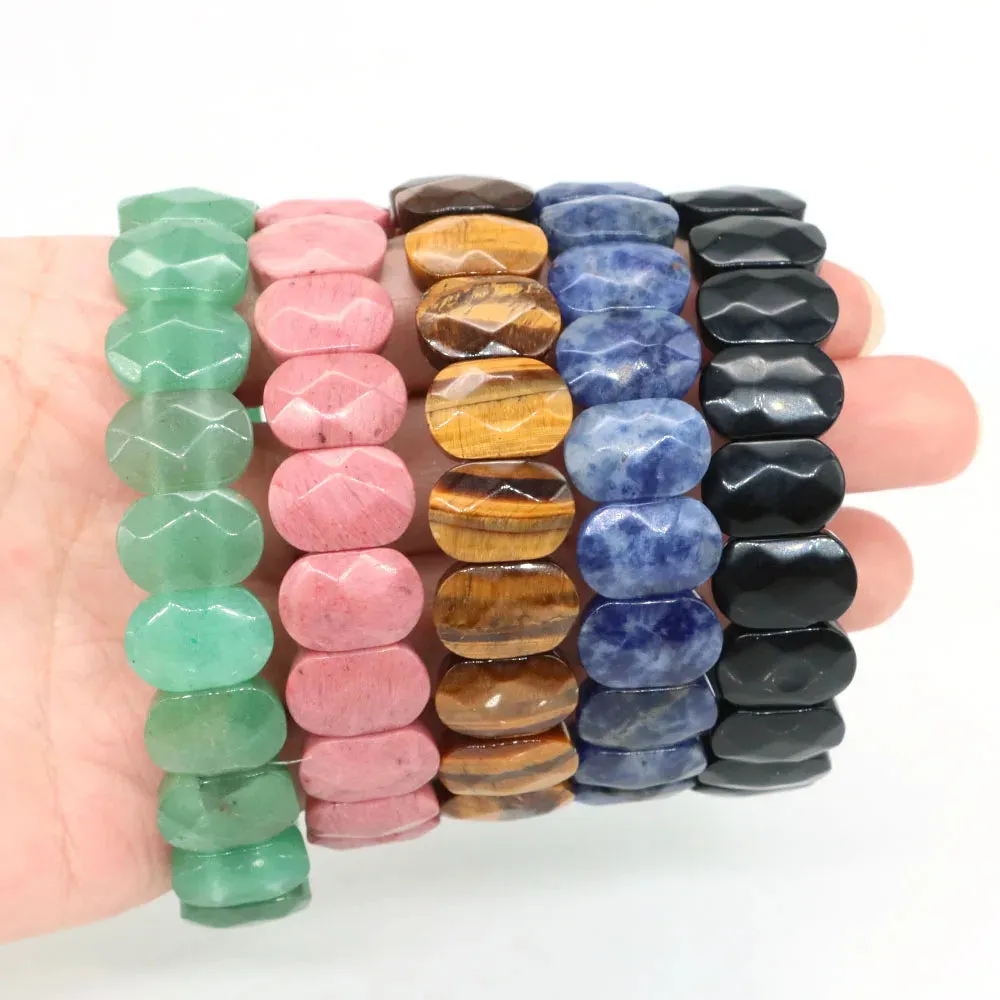 10x14mm Amethyst Rose Quartz Crystal Healing Bracelet