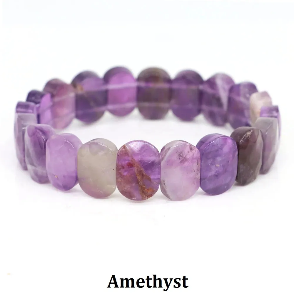 10x14mm Amethyst Rose Quartz Crystal Healing Bracelet