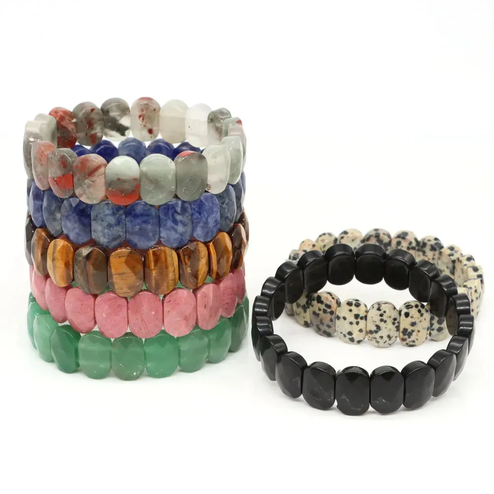 10x14mm Amethyst Rose Quartz Crystal Healing Bracelet