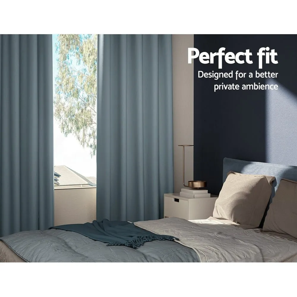 2X Blockout Curtains | Blackout Window Eyelet | 140x230cm | Grey