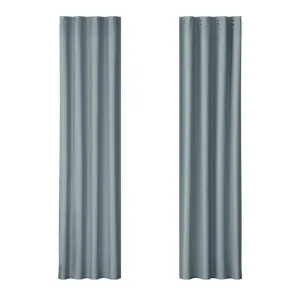 2X Blockout Curtains | Blackout Window Eyelet | 140x230cm | Grey