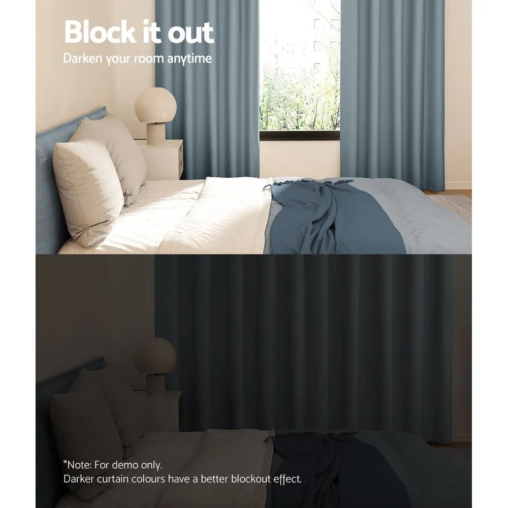 2X Blockout Curtains | Blackout Window Eyelet | 140x230cm | Grey