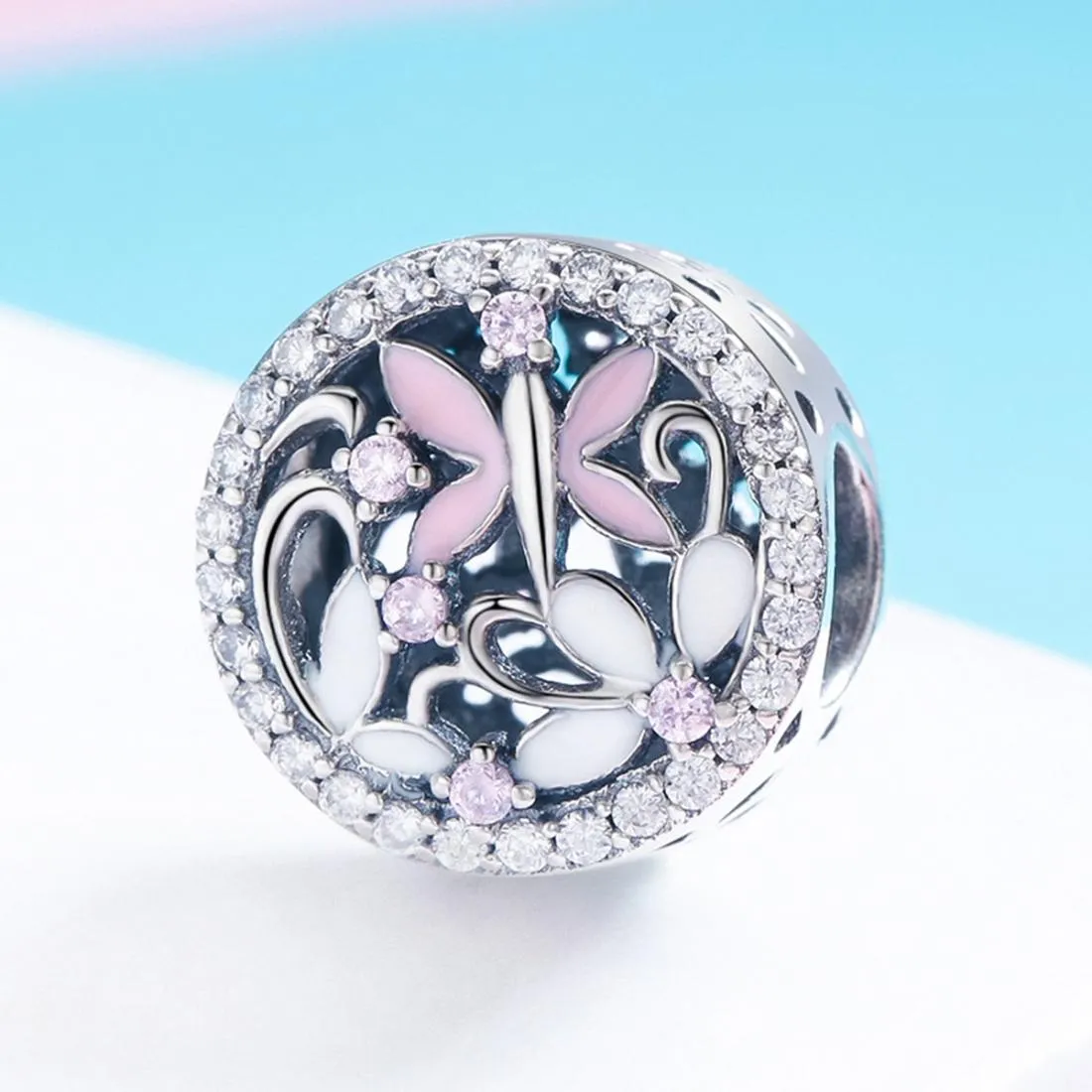925 Sterling Silver Dragonfly Bead Pendant For Diy Bracelets & Necklaces