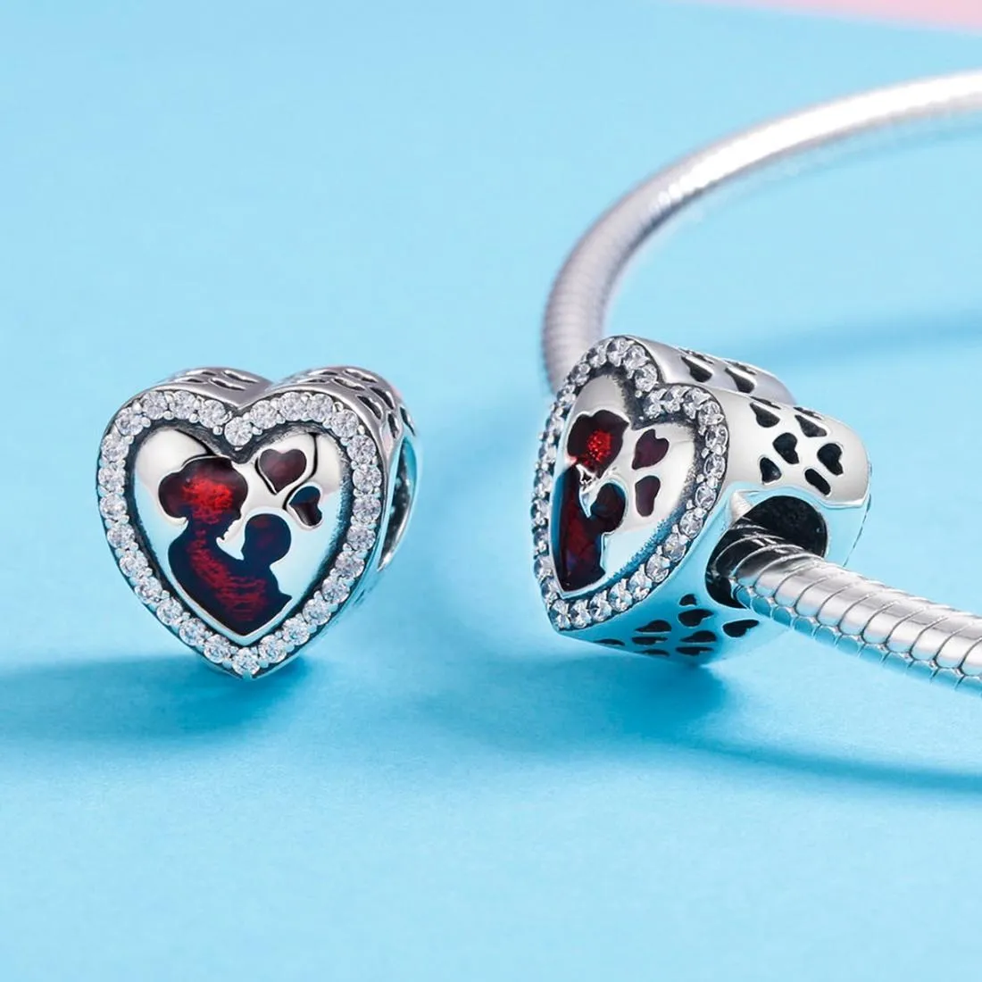 925 Sterling Silver Mother'S Love Bead Bracelet Accessory