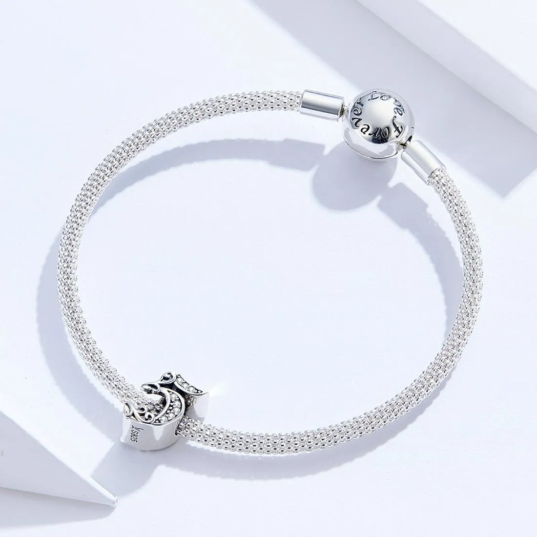 925 Sterling Silver Relief Number Series 0 9 Beads For Diy Bracelets And Necklaces Style - 5