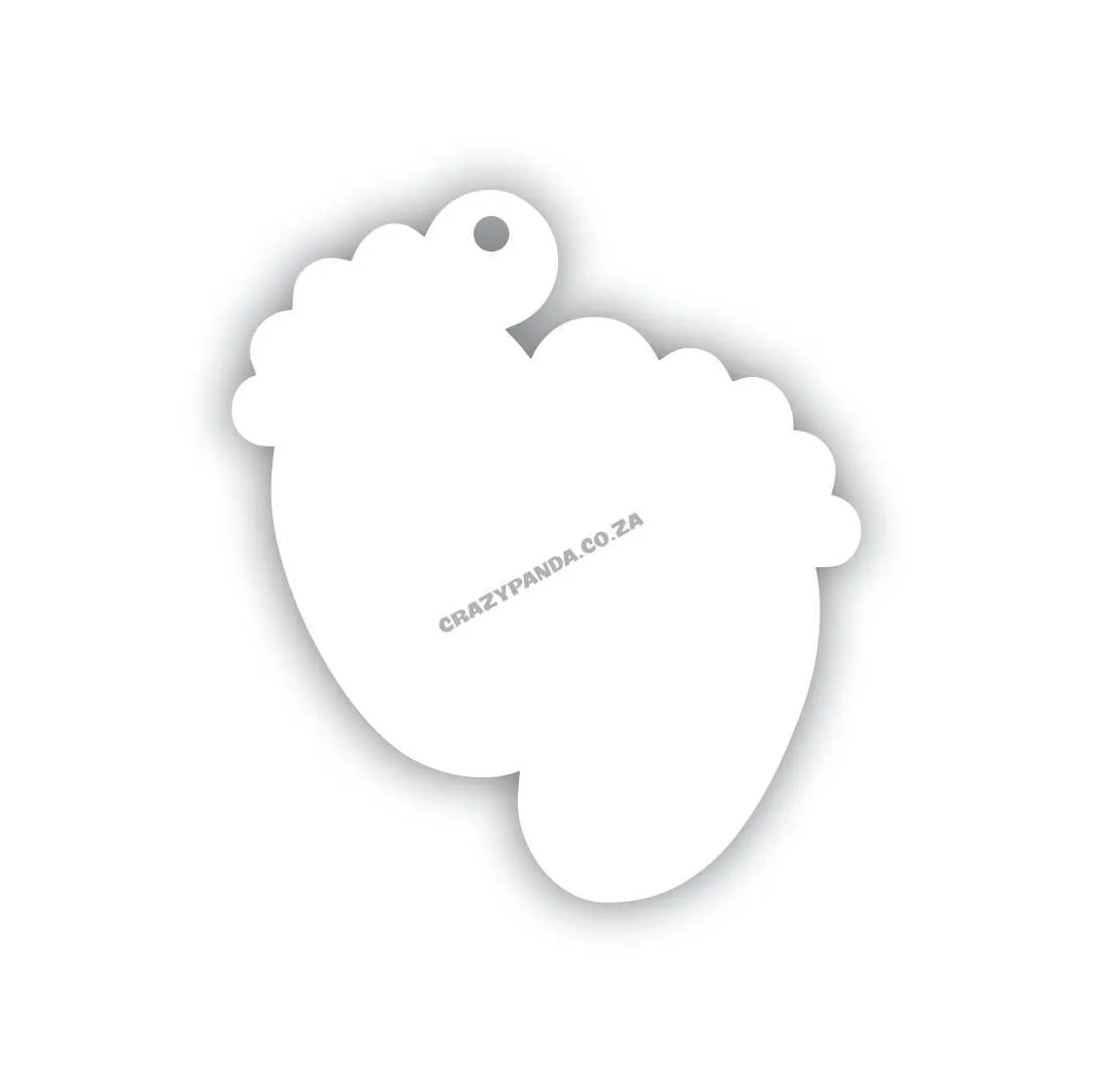 Acrylic Blank Clear Baby Feet (Sizes & Colours) ~ 3mm