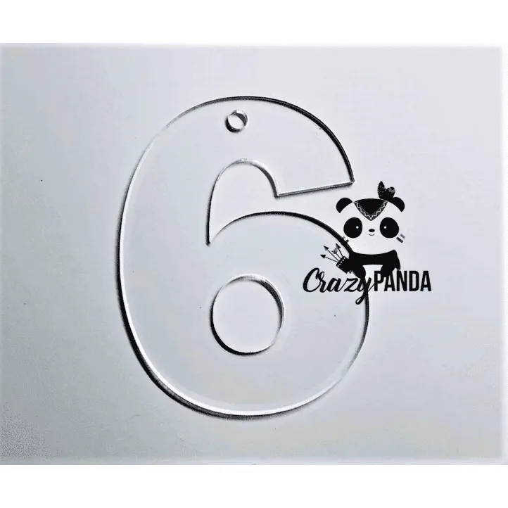 Acrylic Blank Clear Individual Numbers (60-100mm) ~ 3mm