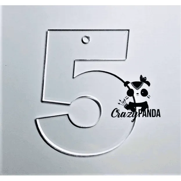 Acrylic Blank Clear Individual Numbers (60-100mm) ~ 3mm
