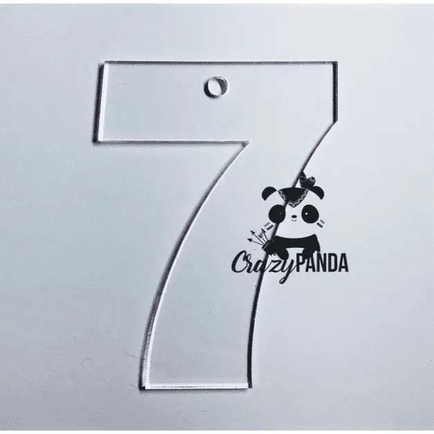 Acrylic Blank Clear Individual Numbers (60-100mm) ~ 3mm