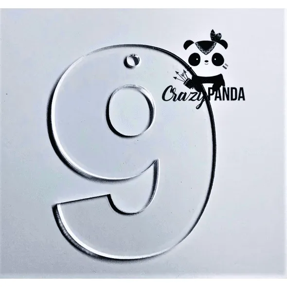 Acrylic Blank Clear Individual Numbers (60-100mm) ~ 3mm