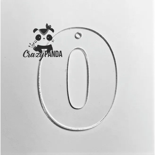 Acrylic Blank Clear Individual Numbers (60-100mm) ~ 3mm