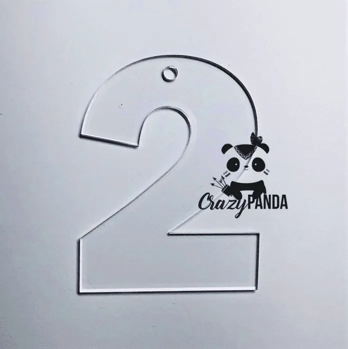 Acrylic Blank Clear Individual Numbers (60-100mm) ~ 3mm