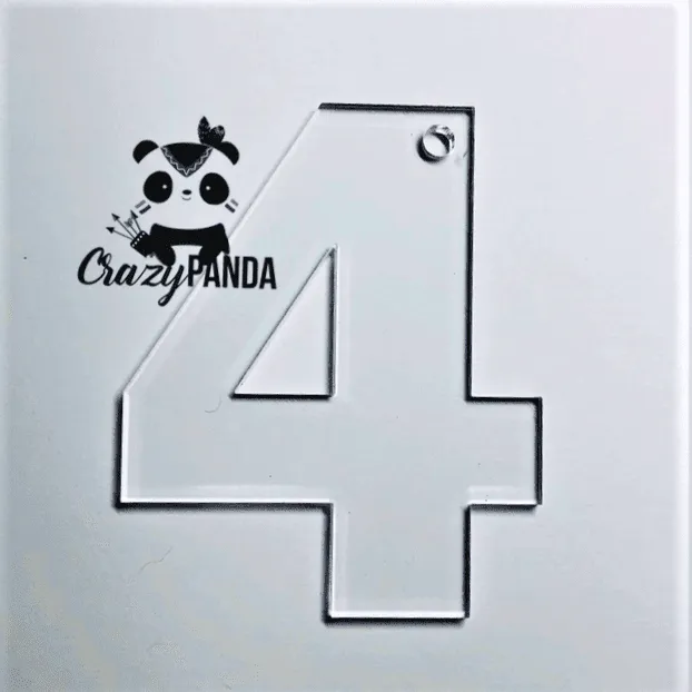 Acrylic Blank Clear Individual Numbers (60-100mm) ~ 3mm