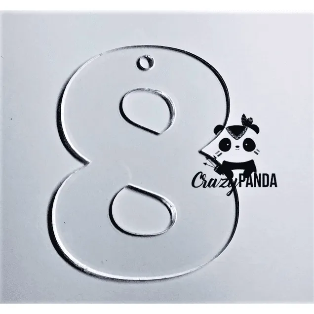 Acrylic Blank Clear Individual Numbers (60-100mm) ~ 3mm