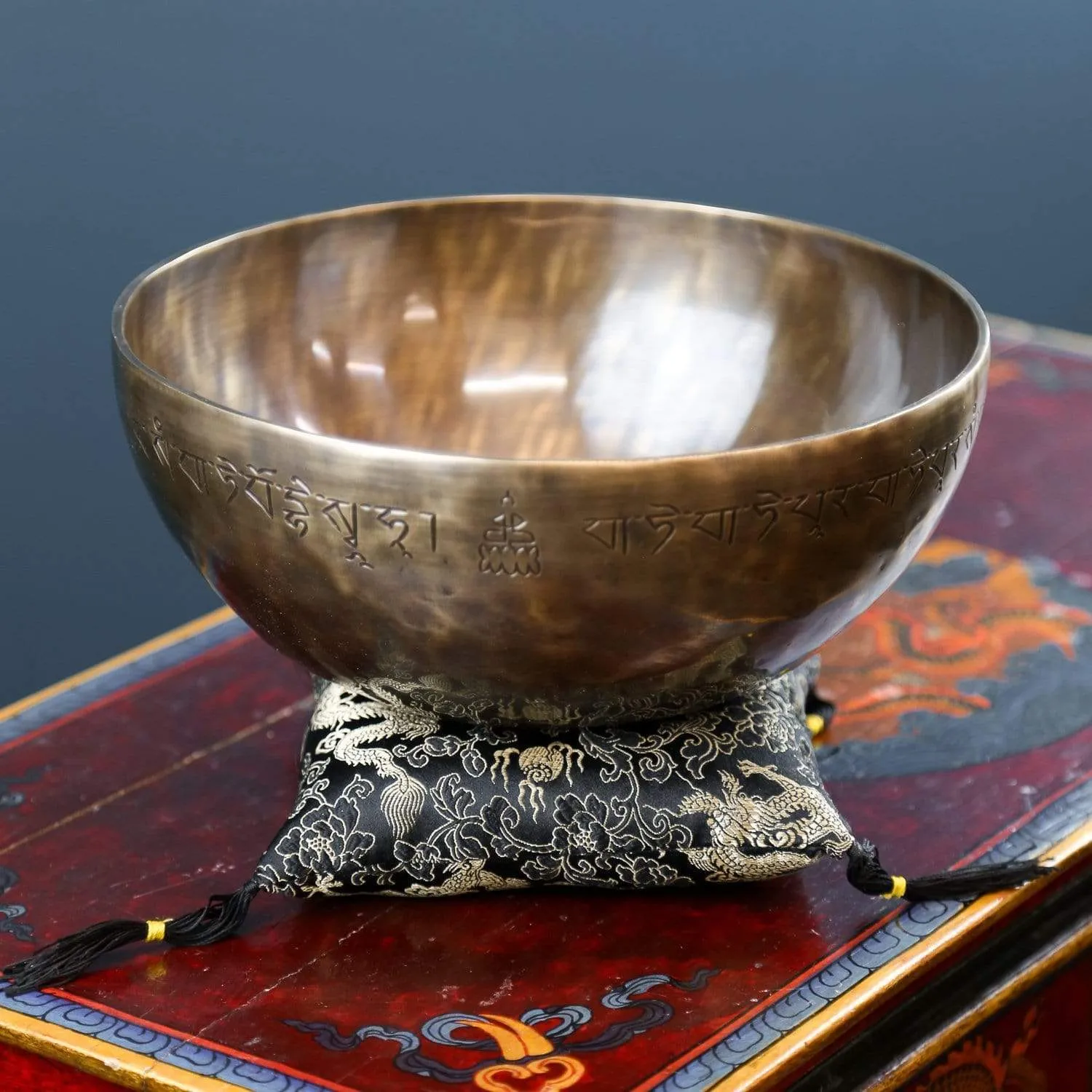 Black Dragon Singing Bowl Pillow
