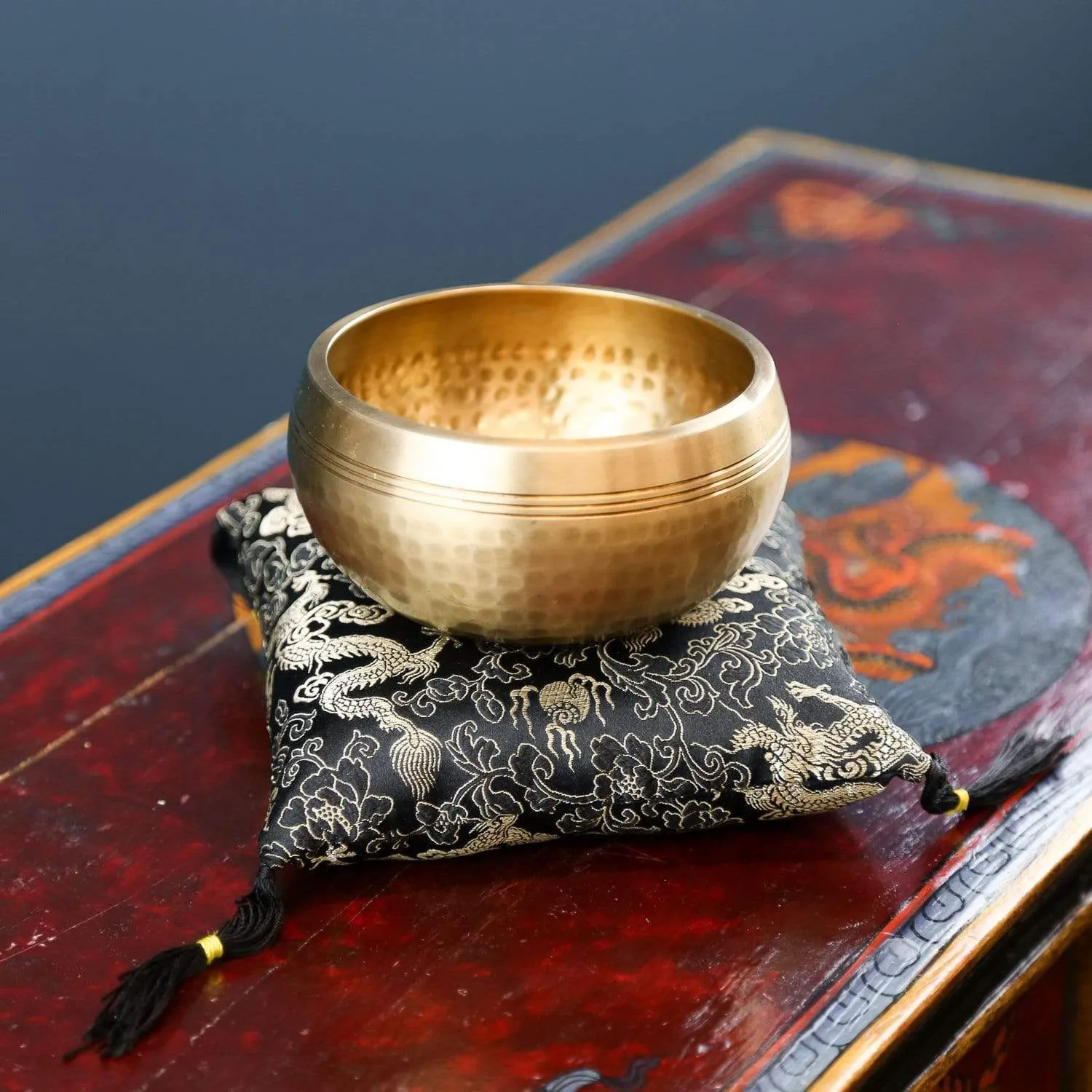 Black Dragon Singing Bowl Pillow