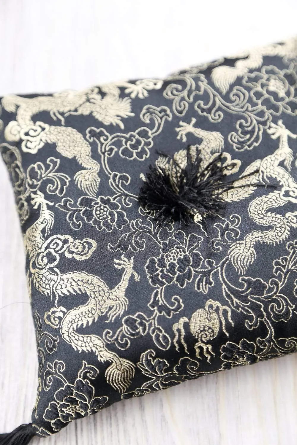 Black Dragon Singing Bowl Pillow