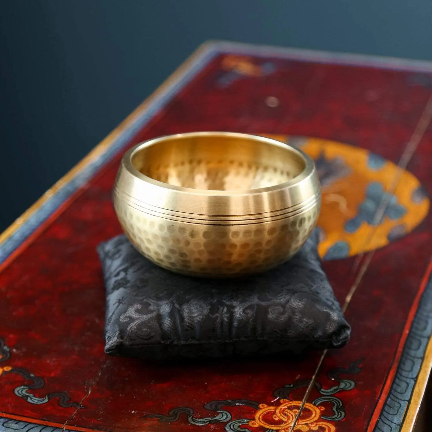 Black Singing Bowl Pillow