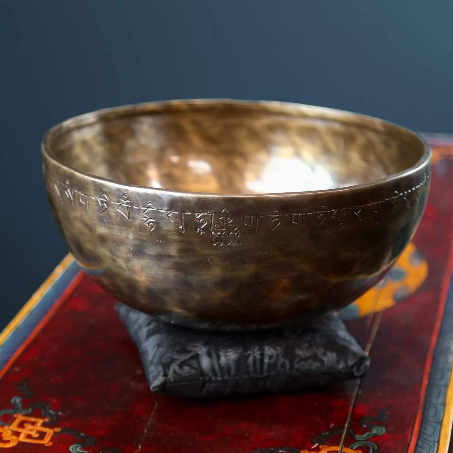 Black Singing Bowl Pillow
