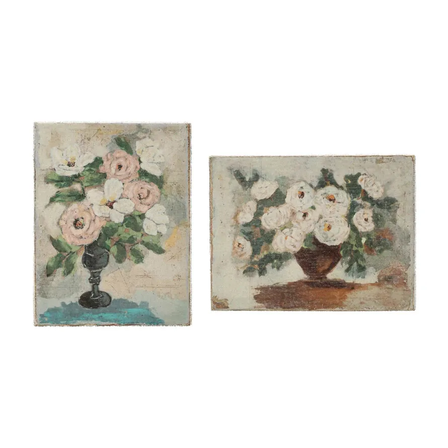 Canvas Wall Décor w/ Flowers in Vase 2 Styles ©