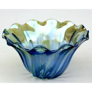 Clam Glass Bowl Shown In Light Blue by Glass Rocks Dottie Boscamp