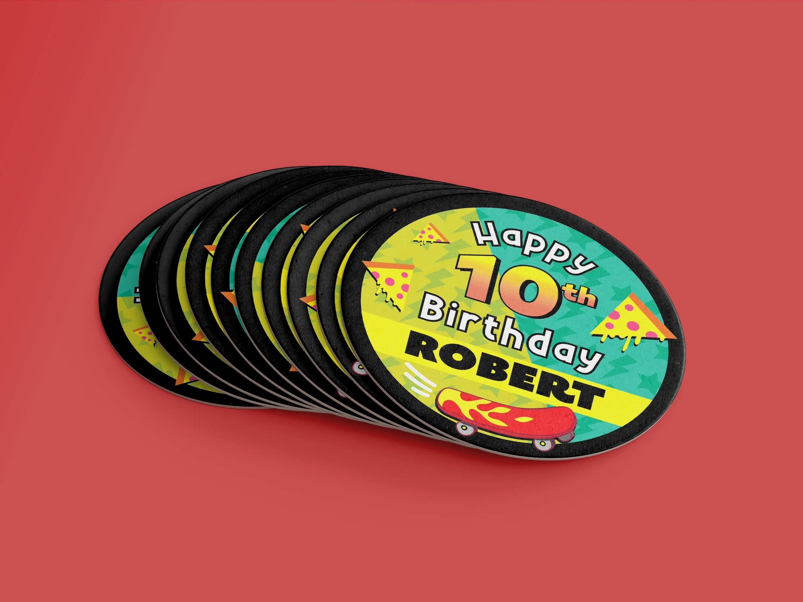 Custom Kid's Birthday Party Coasters