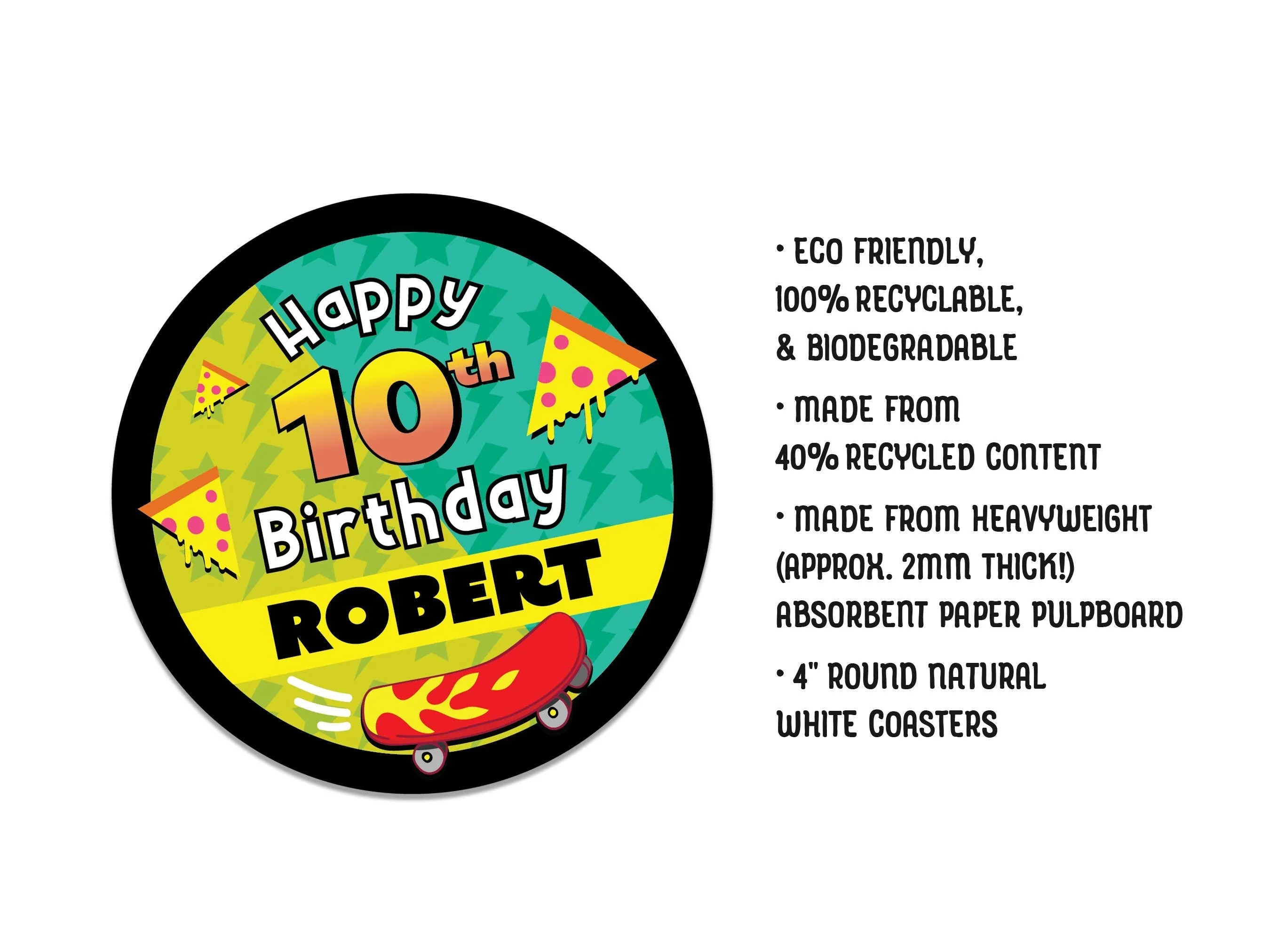 Custom Kid's Birthday Party Coasters