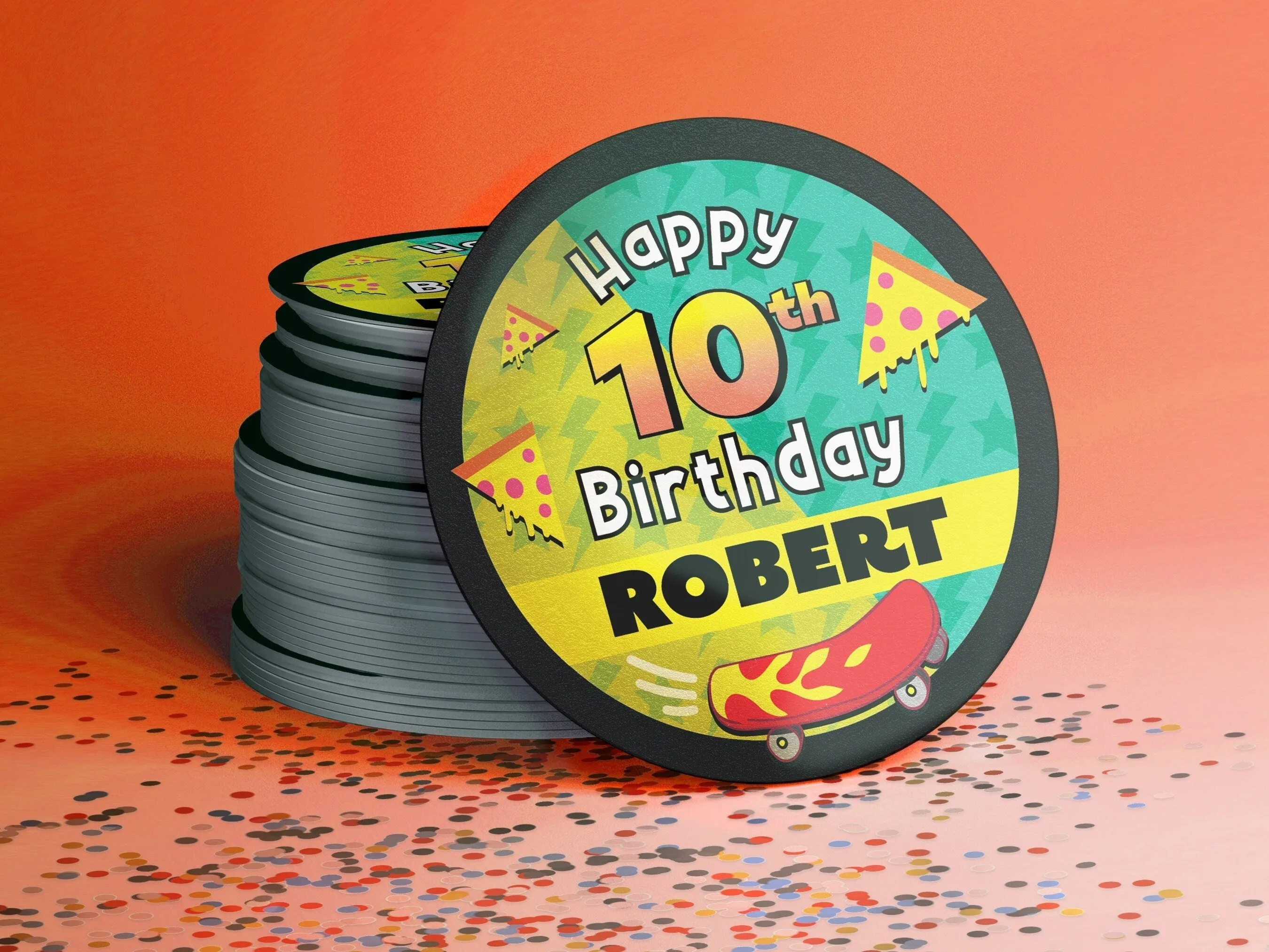 Custom Kid's Birthday Party Coasters