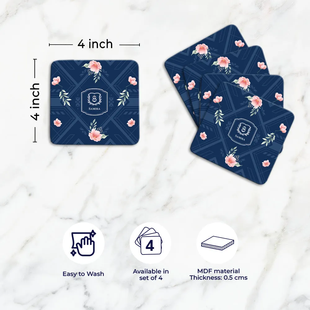 Deco Bloom Tableware Set (4 Placemats & 4 Casters)