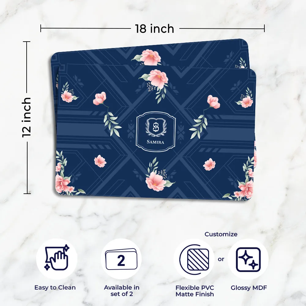 Deco Bloom Tableware Set (4 Placemats & 4 Casters)