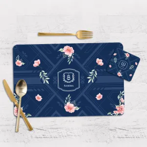 Deco Bloom Tableware Set (4 Placemats & 4 Casters)