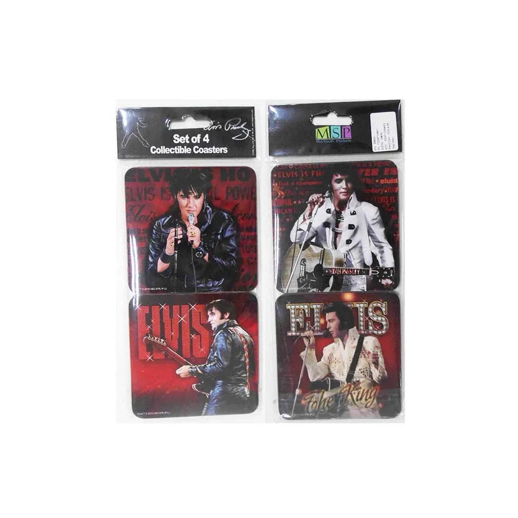 Elvis Coasters Red & Black