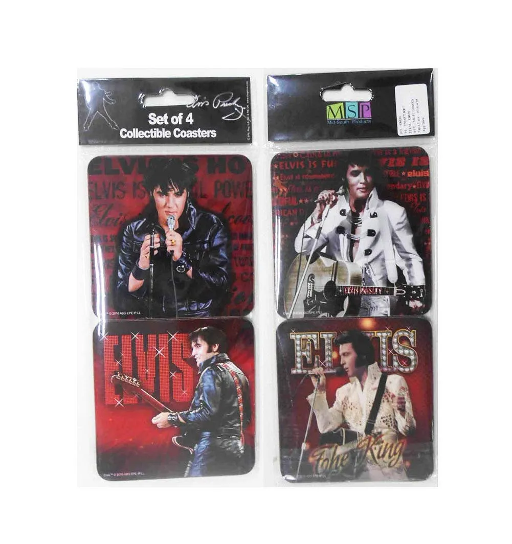 Elvis Coasters Red & Black