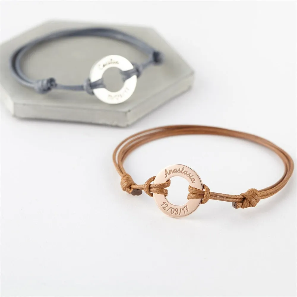 Engraved bracelets for couples