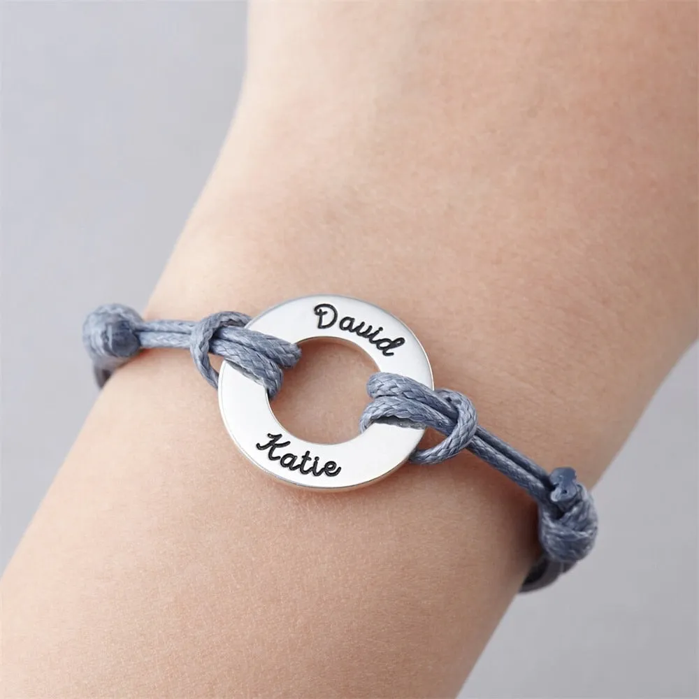 Engraved bracelets for couples