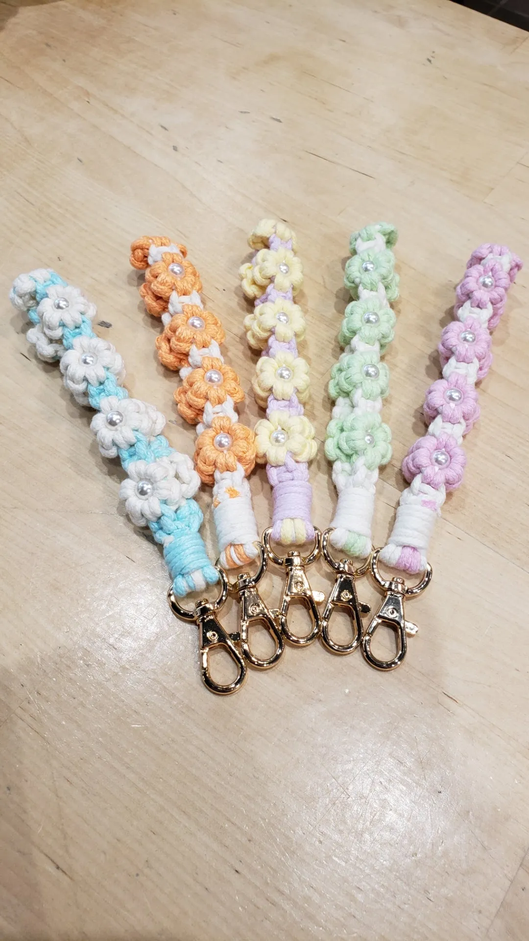 Flower   Pearl Keychain