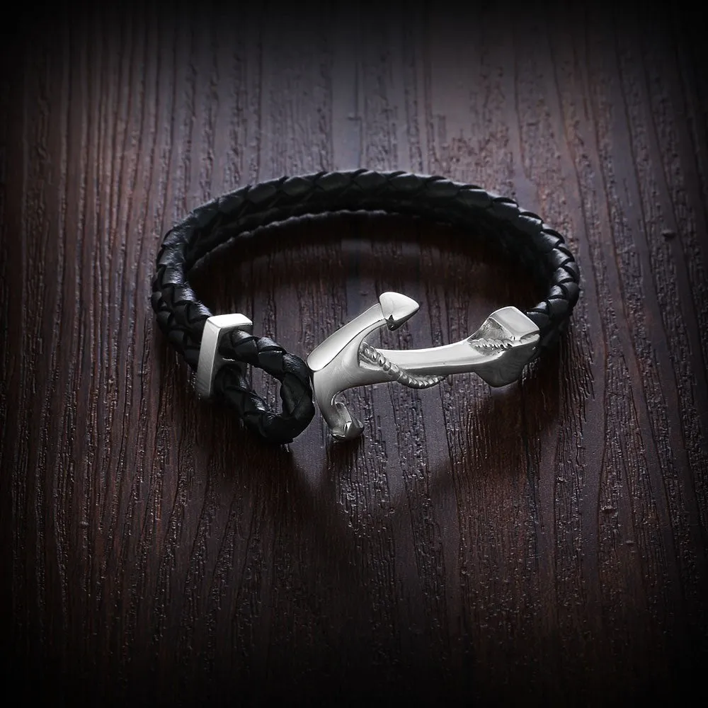 Genuine Leather Stainless Steel Bracelet Cappone