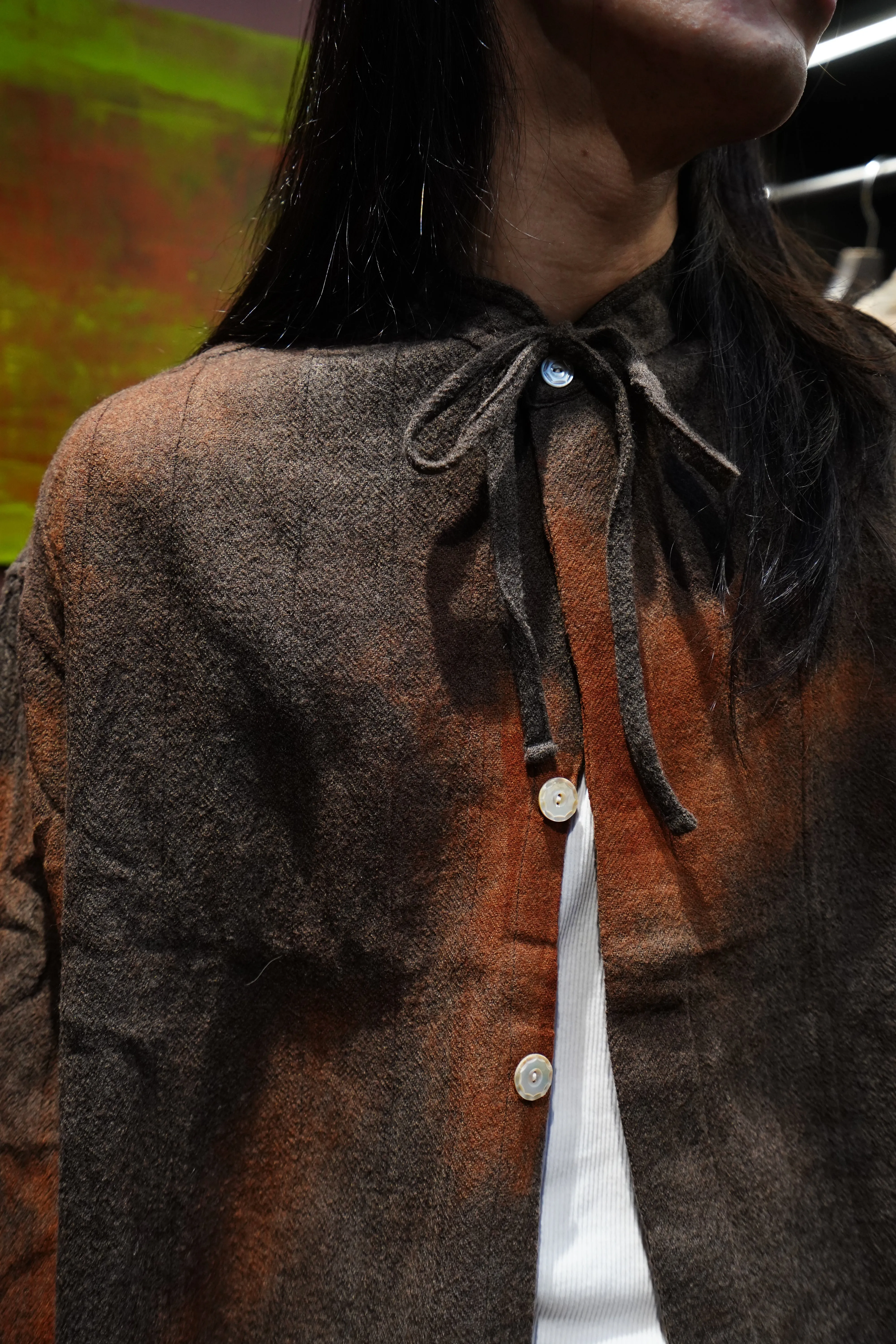 Glass Cypress Dark Brown Stained Wool Flannel (Dark Brown)