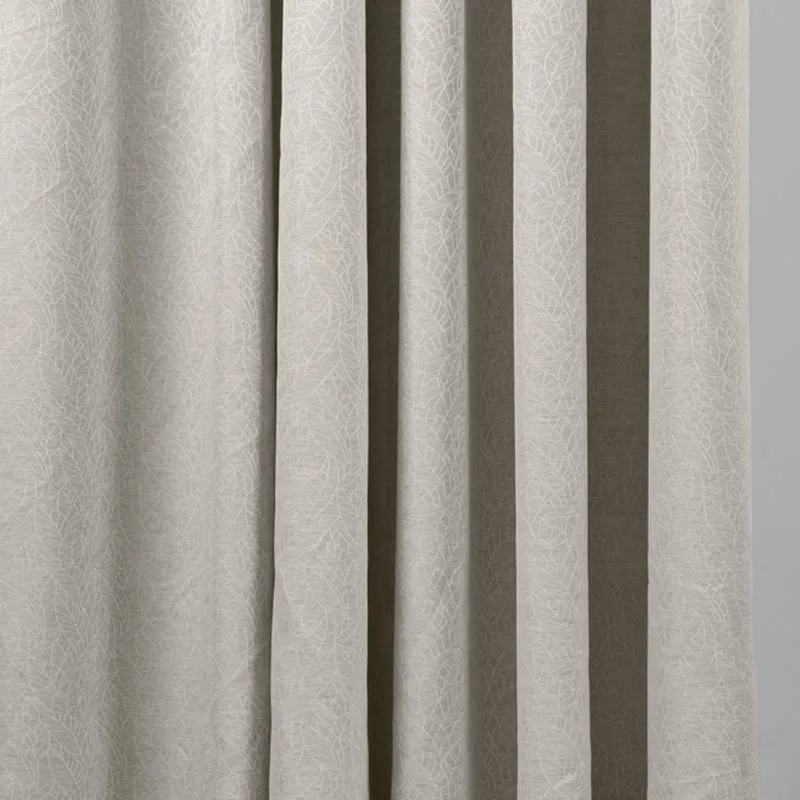 HOME.LIFE Leaf Taped Curtain - Stone