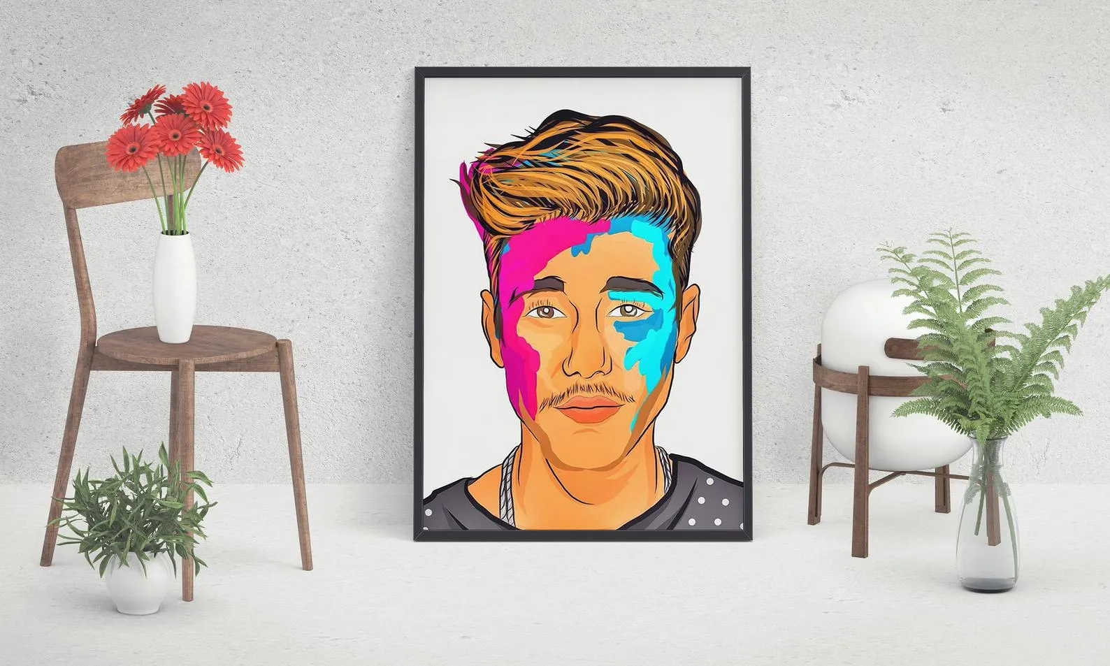 Justin Bieber Color Poster, Custom Music Print, Music Poster, Custom Poster, Home Decor, Wall Hangings, Pop Star, Singer Print