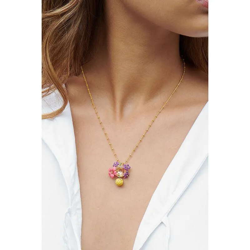 LES NÉRÉIDES Lemon And Flower Pendant Necklace