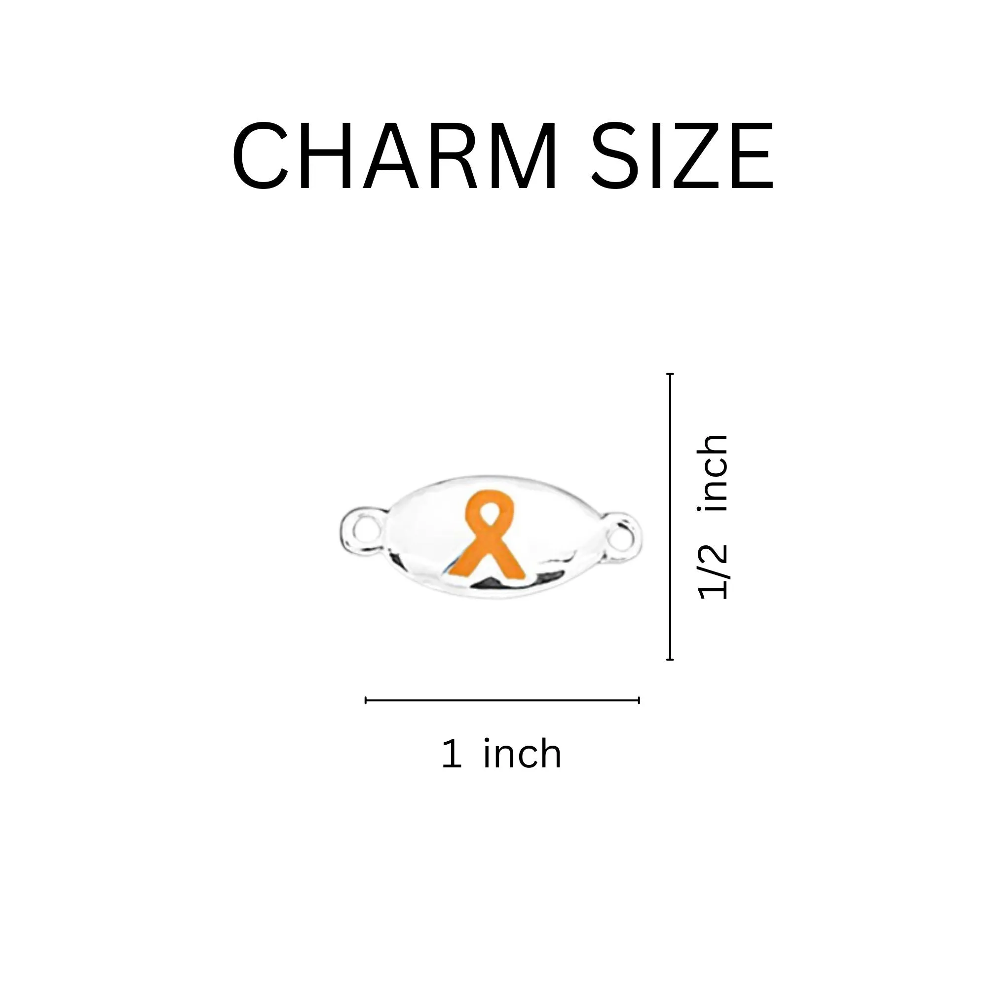 Peach Ribbon Oval Charms