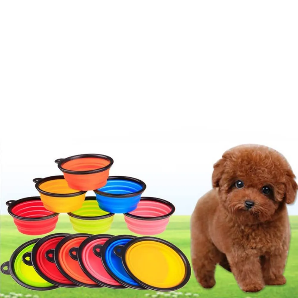 Pet's Foldable Portable Colorful Bowls