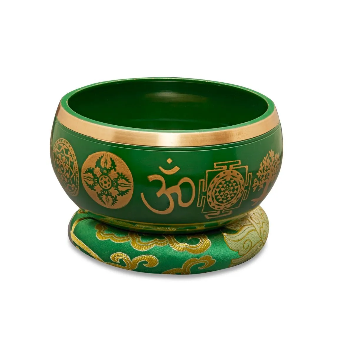 Singing Bowls Sacred Symbol Bowls |Sacred Symbol Green- 35 inches