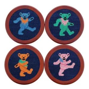 Smathers & Branson Dancing Bears Needlepoint Coaster Set