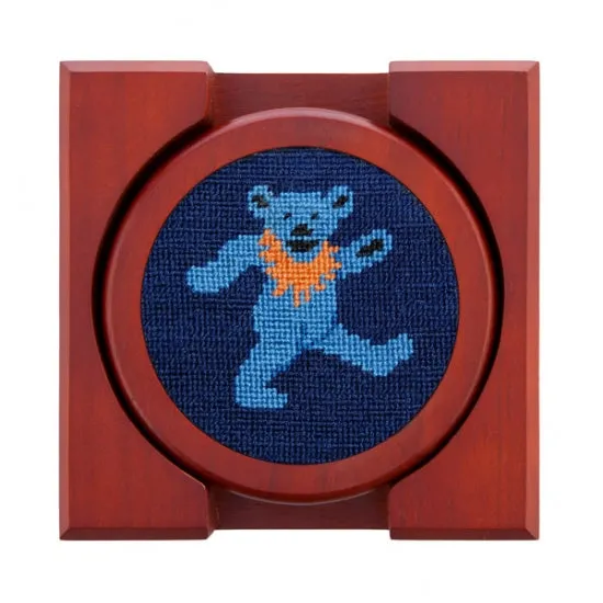 Smathers & Branson Dancing Bears Needlepoint Coaster Set