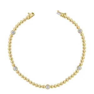 Solid Ball and Diamond Bracelet