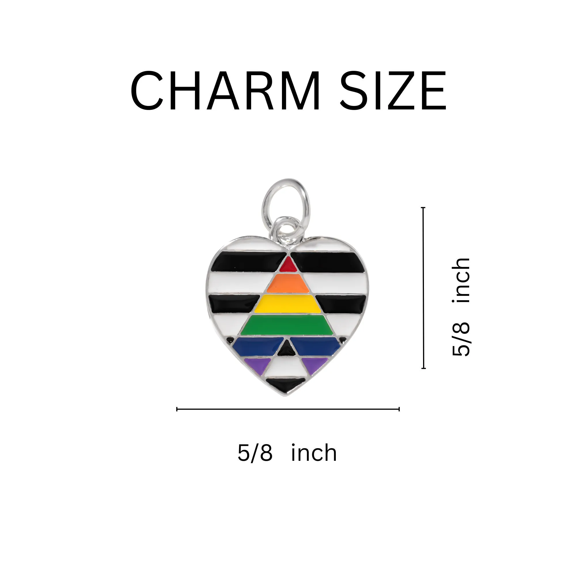 Straight Ally LGBTQ Pride Heart Charms